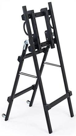 41"H Mobile Folding TV Easel With Wheels & Grip Handles For Monitors 32"-55" - Black