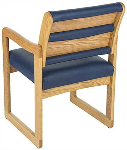 Waiting Room Chair with Light Oak Finish & Smooth Upholstery - Blue Waiting Room Chair With Light Oak Finish & Smooth Upholstery - Blue -Displays2go Shop dw11lovb.ra2 preview