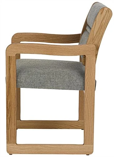 19.5" Seat Height Waiting Room Chair, Medium Oak Finish & Fabric Upholstery - Gray 19.5" Seat Height Waiting Room Chair, Medium Oak Finish & Fabric Upholstery - Gray -Displays2go Shop dw11mocg.ra1 preview