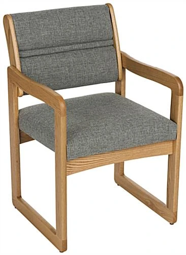 19.5" Seat Height Waiting Room Chair, Medium Oak Finish & Fabric Upholstery - Gray 19.5" Seat Height Waiting Room Chair, Medium Oak Finish & Fabric Upholstery - Gray -Displays2go Shop dw11mocg.rw preview