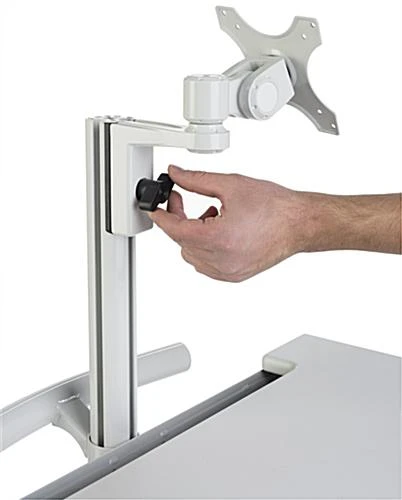 Computer Cart for (1) 15”-27” Screen, Height Adjustable, Locking Drawer – Gray Computer Cart For (1) 15”-27” Screen, Height Adjustable, Locking Drawer – Gray -Displays2go Shop dwmdc1m.ra3 preview