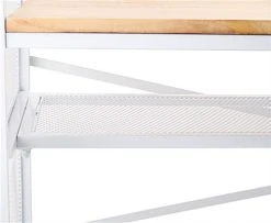 67"w X 40"h Bar Table W/ Mesh Canopy, Storage Shelf, Wood Countertop - White -Displays2go Shop fdcasalc.ra2 preview