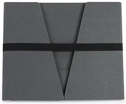 50" W X 20" H Tri-Fold Fabric Desk Divider W/ Pocket - Gray -Displays2go Shop fdfddgry.ra3 preview