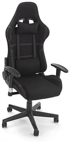 47.2"h Gaming Chair With Adjustable Armrests, Lumbar Support, Tilting Backrest - Grey