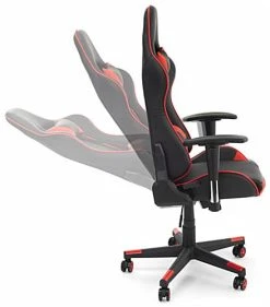 47.2"h Gaming Chair With Adjustable Armrests, Lumbar Support, Tilting Backrest - Red -Displays2go Shop fdgamechrd.ra3 preview