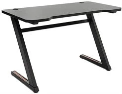 47.25"w Gaming Computer Desk With Z-Shaped Design, Floor Levelers - Black
