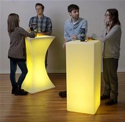 43.25” High-top Table W/ LED Lighting, 16 Color Options, Rechargeable Battery - White -Displays2go Shop fdled18sq.renv preview