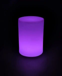 28.75” Round Table W/ LED Lighting, 16 Color Options, Rechargeable Battery - White