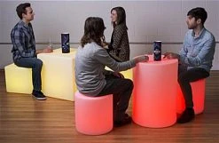 23.5” Cube Table W/ LED Lighting, 16 Color Options, Rechargeable Battery - White -Displays2go Shop fdled23sq.renv preview