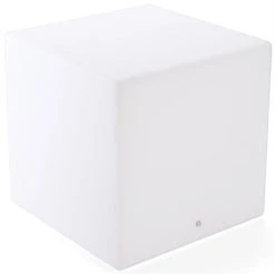 23.5” Cube Table W/ LED Lighting, 16 Color Options, Rechargeable Battery - White -Displays2go Shop fdled23sq.rw preview