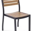 19.5"h Aluminum And Faux Teak Indoor/Outdoor Chairs, Set Of 2 - Natural