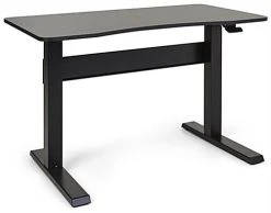 51" Adjustable Standing Desk, Pneumatic Height Setting, Curved Edge Siding - Black