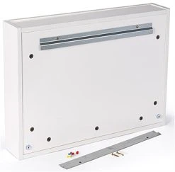 24" W X 18" H Wall Mounted Folding Desk W/ File & Pen Storage, Cork Backer - White -Displays2go Shop fdwmd1wt.ra7 preview