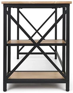 47" W X 22" D X 30" H Wood And Steel Industrial-Style Desk - Natural -Displays2go Shop fdxdesknat.ra4 preview