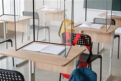 20 X 24 Desktop Sneeze Shield, PVC, Three Panels, Folding, Set Of 10 - Clear -Displays2go Shop fgcddb24.ra7 preview