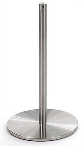 QueuePole Slim 16” Silver Stanchion Post, Rope Not Included QueuePole Slim 16” Silver Stanchion Post, Rope Not Included -Displays2go Shop fgms16slv.rw preview