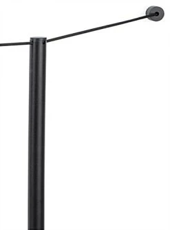 QueuePole Slim Wall Plate For Stanchion Rope, 1" Diameter - Black -Displays2go Shop fgmswrbk.ra2 preview
