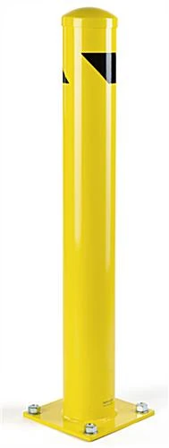 42" Steel Bollard, Surface Mount, High Visibility Finish - Yellow/Black