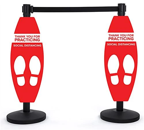 12 x 30 Pre-Printed Stanchion Sign, Curved, Crowd Control – Social Distancing 12 X 30 Pre-Printed Stanchion Sign, Curved, Crowd Control – Social Distancing -Displays2go Shop fgstscvuv2cp .rw preview