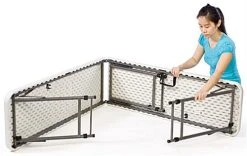 8.5' Folding Table, Height Adjustable - White -Displays2go Shop foldt104.ra2 preview