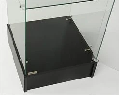 18” Glass Display Case With 4 Fixed Height Shelves, Frameless, Hinged Door – Black -Displays2go Shop frcnrblk.ra6 preview