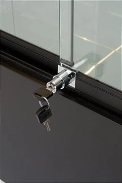 4ft. Glass Retail Counter W/ Mirror Deck, LED, Slider Doors, Ships Assembled, Black -Displays2go Shop gtled4fblk.ra2 preview