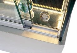 4ft. Glass Retail Counter W/ Mirror Deck, LED, Slider Doors, Ships Assembled, Silver -Displays2go Shop gtled4fslv.ra3 preview