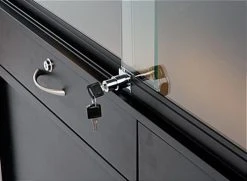 48" Quarter Vision Display Case W/Cabinets And Drawers, Ships Assembled - Black -Displays2go Shop gtledq4blk.ra2 preview