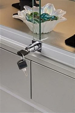 48" Quarter Vision Display Case W/Cabinets And Drawers, Ships Assembled - Silver -Displays2go Shop gtledq4slv.ra2 preview