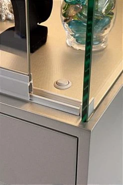 48" Quarter Vision Display Case W/Cabinets And Drawers, Ships Assembled - Silver -Displays2go Shop gtledq4slv.ra3 preview