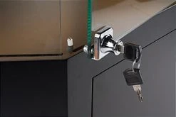 44" Quarter Vision Corner Display Case W/Drawers, Ships Assembled - Black -Displays2go Shop gtledqcblk.ra3 preview