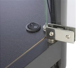 4ft. Corner Retail Display Case W/LED Side Lights, Hinged Door- Black -Displays2go Shop iapcornled.ra4 preview