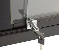 48" Retail Display Case W/Side LED Lights, Sliding Door, Ships Assembled - Black -Displays2go Shop iapct48led.ra3 preview