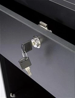 24" Cash Register Stand W/Locking Drawer, Adjustable Shelf, Ships Assembled - Black -Displays2go Shop iapcw24.ra4 preview