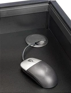 36" Cash Register Stand W/Locking Drawer, Adjustable Shelf, Ships Assembled - Black -Displays2go Shop iapcw36.ra2 preview