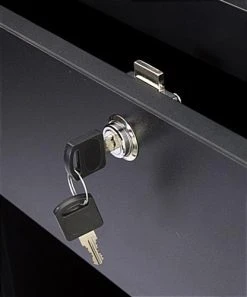 36" Cash Register Stand W/Locking Drawer, Adjustable Shelf, Ships Assembled - Black -Displays2go Shop iapcw36.ra3 preview