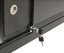 60" Retail Display Case W/ Storage, LED Side Lights, Sliding Door - Black -Displays2go Shop iaphv60led.ra3 preview