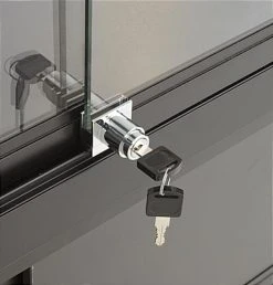 60" Retail Display Case W/ Storage, LED Side Lights, Sliding Door - Black -Displays2go Shop iaphv60led.ra6 preview