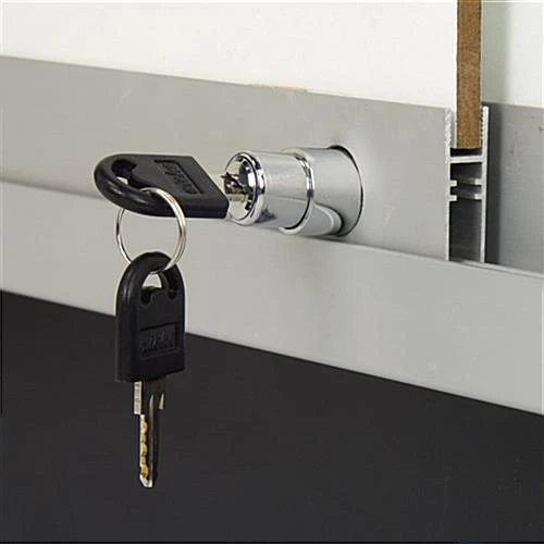 70" Retail Display Case w/Recessed Kickplate, Slider Door, Adjustable Shelves, Silver 70" Retail Display Case W/Recessed Kickplate, Slider Door, Adjustable Shelves, Silver -Displays2go Shop iev6wkd.ra1 preview