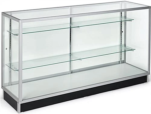 70" Retail Display Case w/Recessed Kickplate, Slider Door, Adjustable Shelves, Silver 70" Retail Display Case W/Recessed Kickplate, Slider Door, Adjustable Shelves, Silver -Displays2go Shop iev6wkd.rw preview