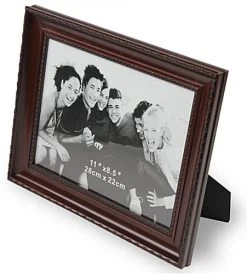 8.5 X 11 Wood Picture Frame, Tabletop Or Wall, Ornate Details - Mahogany