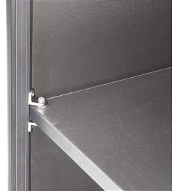 24" Cash Register Stand W/Locking Drawer, Adjustable Shelf, Ships Assembled - Silver -Displays2go Shop jbqcw24.ra4 preview