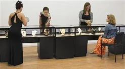 Pedestal Display Case With MDF Base, Sliding Glass Door & LED Lights - Black -Displays2go Shop jdshcpma2c 1 6159.renv preview 1