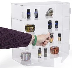 Acrylic Countertop Display Case W/ 3 Shelves & Locking Door -Displays2go Shop jh173.ra5 preview