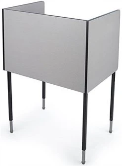 Study Carrel, Adjustable Height 47”-53”, Starter Unit, Steel Legs – Gray -Displays2go Shop lckscsugy.ra2 preview
