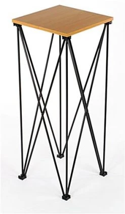 42" Tall Portable Truss Counter - Black & Wood Grain