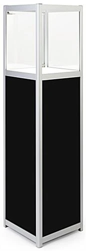 15" Pedestal Display Case w/ Interior LED Lights, Rechargeable, EZ Transport - Silver 15" Pedestal Display Case W/ Interior LED Lights, Rechargeable, EZ Transport - Silver -Displays2go Shop leddcpslv.ra2 preview