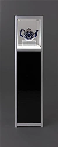 15" Pedestal Display Case w/ Interior LED Lights, Rechargeable, EZ Transport - Silver 15" Pedestal Display Case W/ Interior LED Lights, Rechargeable, EZ Transport - Silver -Displays2go Shop leddcpslv.ra4 preview