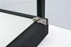 18" Glass Display Case W/4 Fixed Shelves, Locking Hinged Door, LED Top Lights - Black -Displays2go Shop ledsmp01bk.ra3 preview