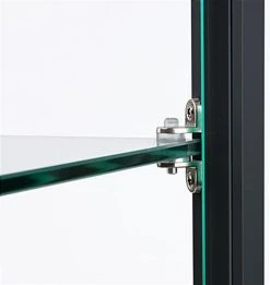 18" Glass Display Case W/4 Fixed Shelves, Locking Hinged Door, LED Top Lights - Black -Displays2go Shop ledsmp01bk.ra5 preview